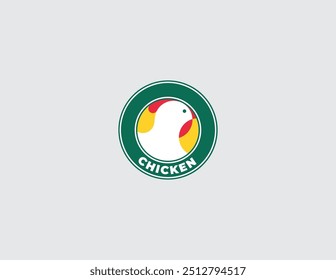 Vector Logo Illustration Chicken badge stamp vintage