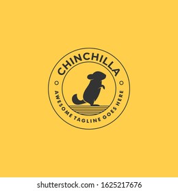 Vector Logo Illustration Chinchilla Stands Vintage Badge