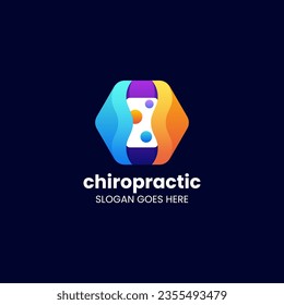 Vector Logo Illustration Chiropractic Gradient Colorful Style