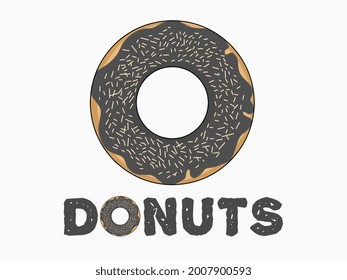 Vektorlogo-Illustration von mit Schokolade geschmückten Donuts, perfekt für Kuchenprodukte