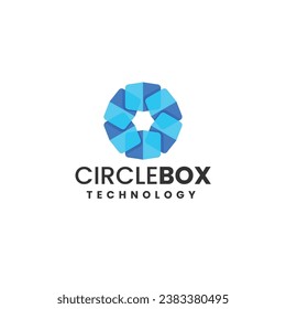 Vector Logo Illustration Circle Box Simple Mascot Style