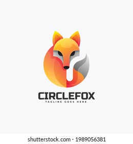 Vektorlogo Illustration Circle Fox Farbstil.