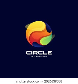 Vector Logo Illustration Circle Gradient Colorful Style.