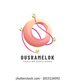 Vector Logo Illustration Circle Leaves Gradient Colorful Style.