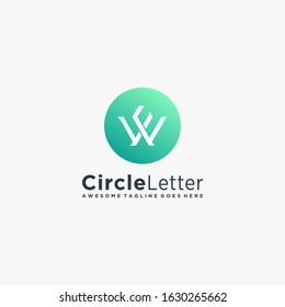 Vector Logo Illustration Circle Letter W Gradient Colorful