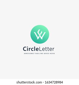 Vector Logo Illustration Circle Letter W Gradient Colorful