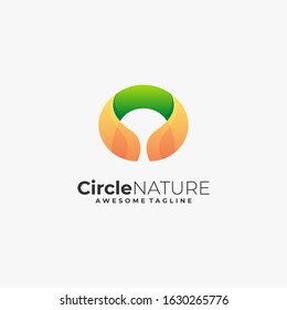 Vector Logo Illustration Circle Nature Gradient Colorful Style