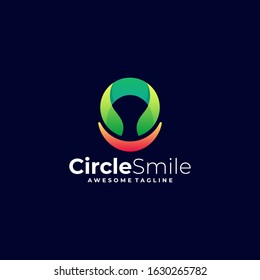 Vector Logo Illustration Circle Smile Gradient Colorful