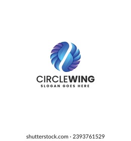 Vector Logo Illustration Circle Wing Gradient Colorful Style