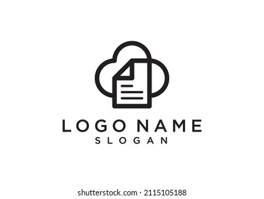 vector logo illustration of cloud and inspirational logo document.