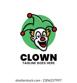 Vektorlogo Illustration Clown Mascot Cartoon Stil.