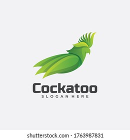 Vector Logo Illustration Cockatoo Gradient Colorful Style.