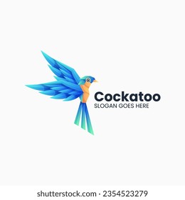 Vector Logo Illustration Cockatoo Gradient Colorful Style