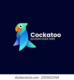 Vector Logo Illustration Cockatoo Gradient Colorful Style