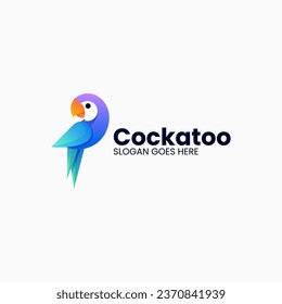 Vector Logo Illustration Cockatoo Gradient Colorful Style