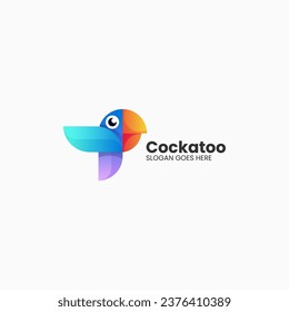 Vector Logo Illustration Cockatoo Gradient Colorful Style