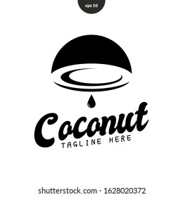 Vector logo illustration of coconut drink. flat design style. eps10