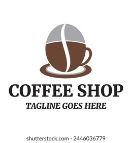 Vektorgrafik-Logo-Illustration einer Kaffeetasse und Lippen