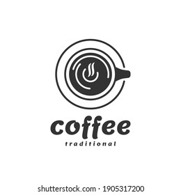 Vector Logo Illustration Coffee Vintage Badge Style.