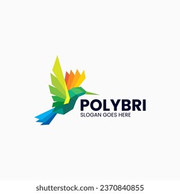 Vector Logo Illustration Colibri Gradient Colorful Style