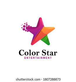 Logotipo vectorial Ilustración Color Estrella Gradiente Estilo Colorido.