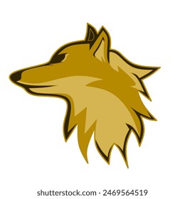 vector logo illustration of a colored fox wolf head on a white background