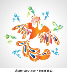 Vector Logo Illustration Colourful Silhouette Fire Stock Vector 