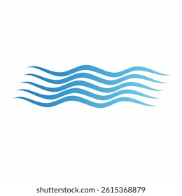 Vector Logo Illustration of Corrugated Water for Water and Ocean Themed Purposes