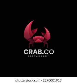 Vector Logo Illustration Crab Gradient Colorful Style