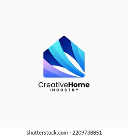 Vector Logo Illustration Creative Home Gradient Colorful Style