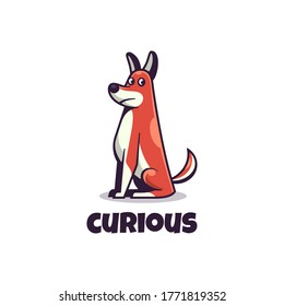 Vector Logo Illustration Curious Simple Mascot Style.