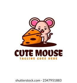 Ilustración con logotipo vectorial Estilo de caricatura de la mascota del ratón.