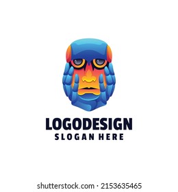 Vektorgrafik-Logo-Illustration Cute Robot Farbverlauf-bunter Stil Premium Vector