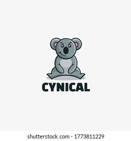 Vector Logo Illustration Cynical Simple Mascot Style.