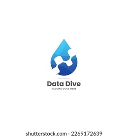 Ilustración con logotipo vectorial Estilo de color gradiente de la unidad de datos.