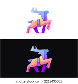 Vector logo illustration deer  colorful style