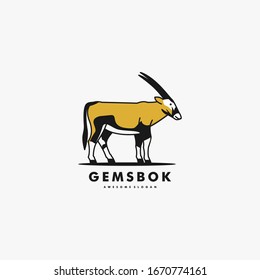 Vector Logo Illustration Deer Line Art Style.