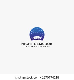 Vector Logo Illustration Deer Negative space Style.