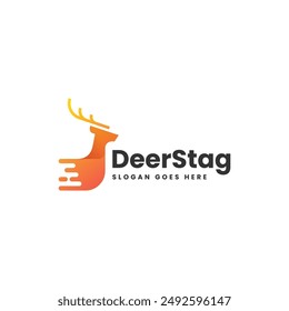 Vektorgrafik-Logo-Illustration Hirsch Stag Farbverlauf Bunte Stil