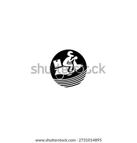 Vector logo illustration of delivery courier alphabet O letter background. Perfect for logistics companies, express delivery, shipping services, courier branding, and modern transportation identity.
