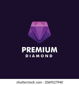 Vector Logo Illustration Diamond Gradient Colorful Style.