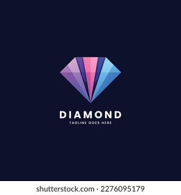 Logo Vector Ilustración Estilo de color gradiente de diamantes.