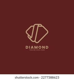 Vektorlogo-Illustration Diamond Line Art Style.