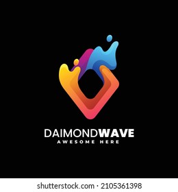 Vektorlogo-Illustration Diamond-Waves Farbenstil.