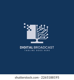 Ilustración con logotipo vectorial Estilo sencillo de difusión digital.