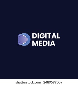Vector Logo Illustration Digital Media Gradient Colorful Style