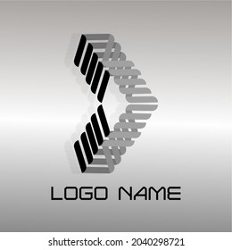 VECTOR LOGO ILLUSTRATION DIRECTION ARROW LINES, WITH GRAY BACKGROUND 