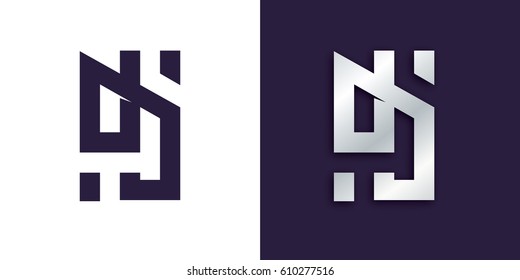 vector logo illustration. DJ abstract letters. cool logo for the DJ party