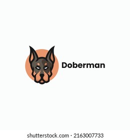 Vector Logo Illustration Doberman Simple Mascot Stock Vector (Royalty ...