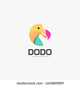 Vector Logo Illustration Dodo Pose Gradient Colorful